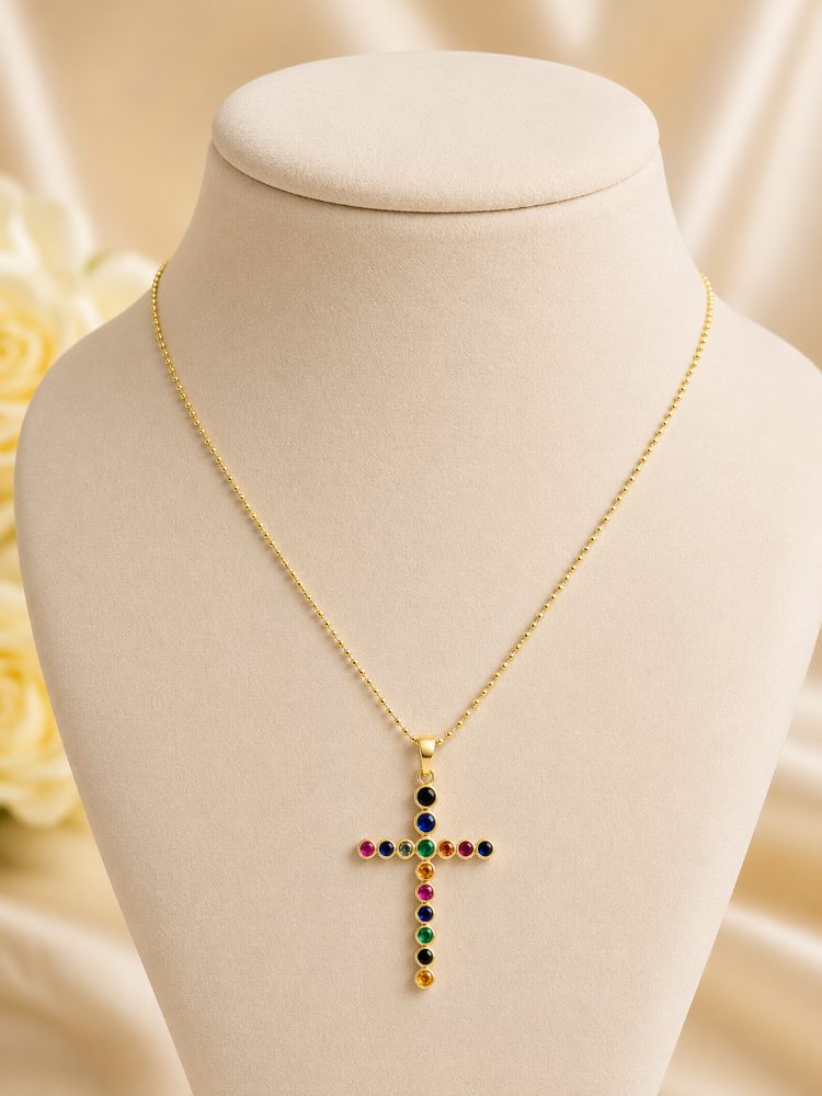 Colar Cruz Zirconia